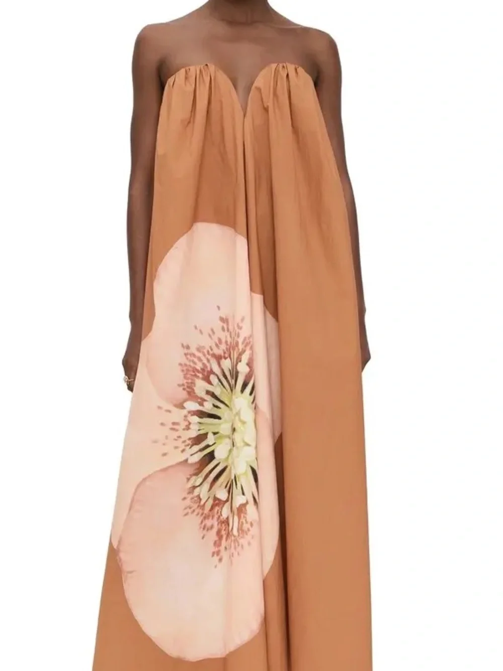 NWT Shiloh Strapless Floral Maxi Dress in Tangerine Rose Bloom - Picture 4 of 6